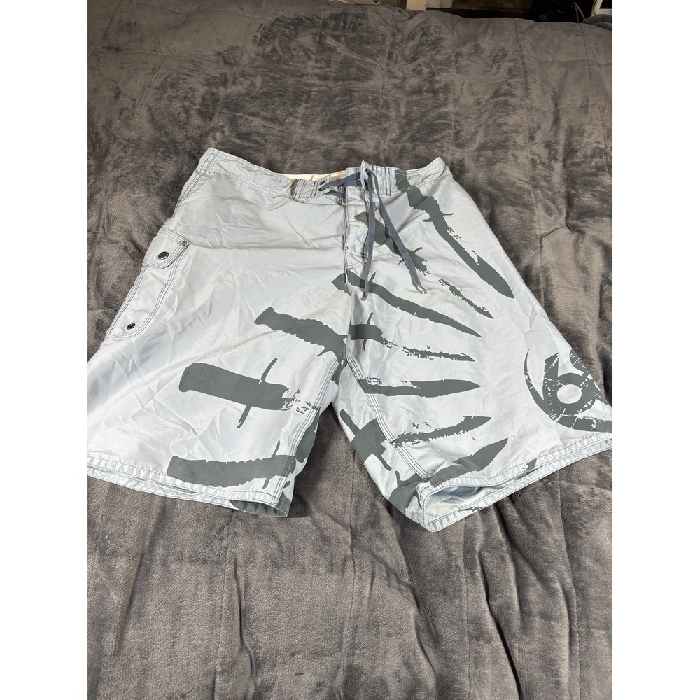 686 Six Eight Six Board Shorts Men's 34 blue and gray Trunks‎ Surf Swimwear